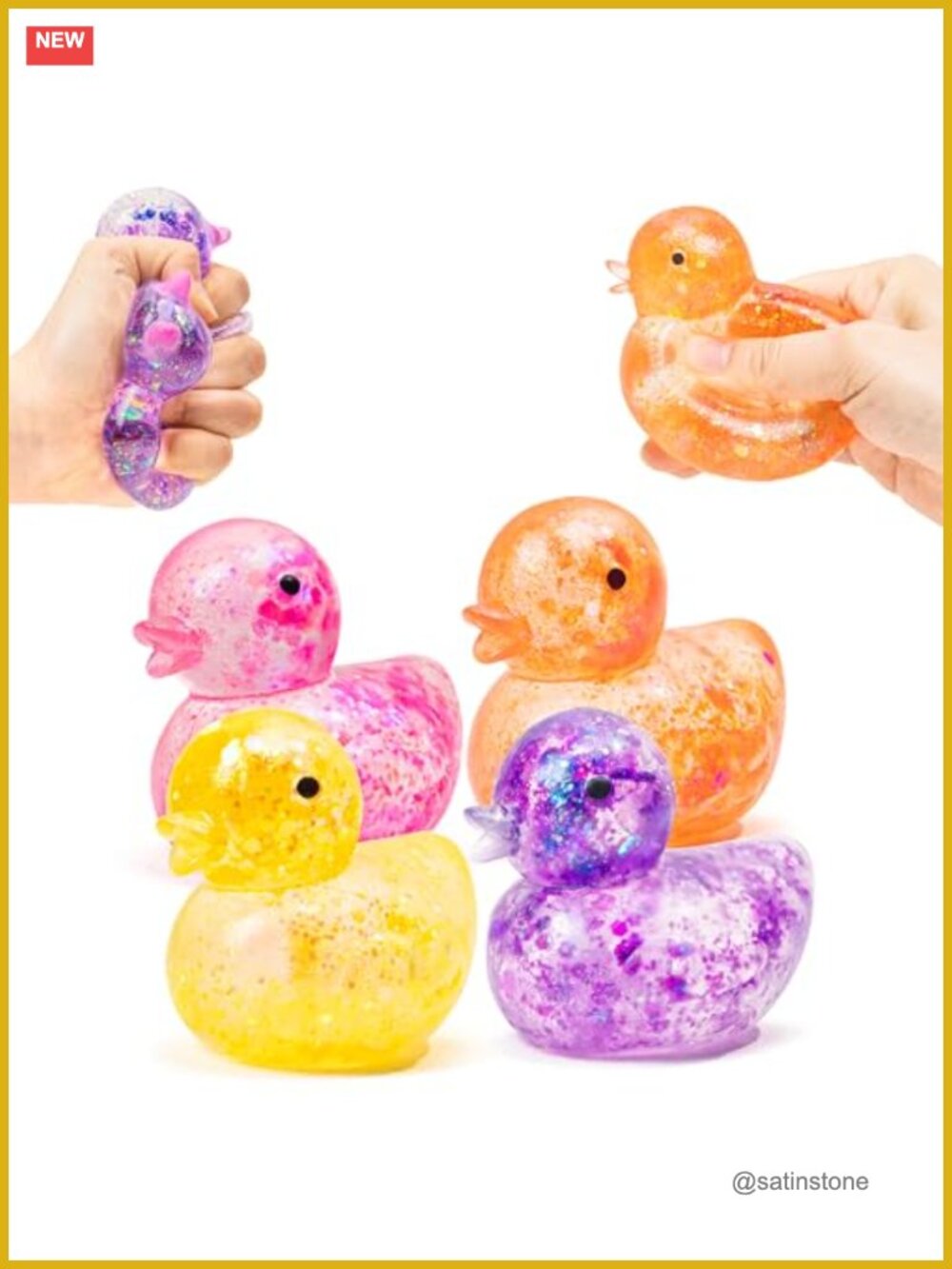 4 Pack Duck Squishy Stress Balls TPR Material Sensory Toys